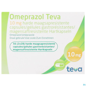 Omeprazol teva 10mg gastro resist caps  56 pot