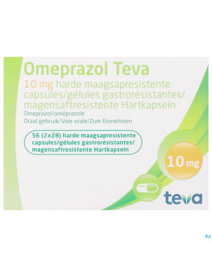 Omeprazol teva 10mg gastro resist caps  56 pot