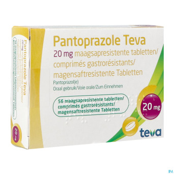 Pantoprazole teva 20mg gastro resist comp  56 blis