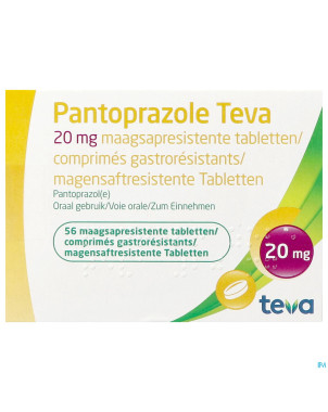Pantoprazole teva 20mg gastro resist comp  56 blis