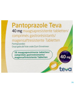Pantoprazole teva 40mg gastro resist comp  56 blis
