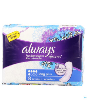 Always discreet incontinence pad long plus    8