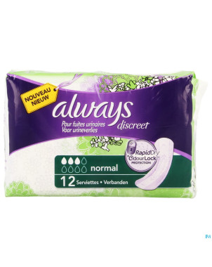 Always discreet incontinence pad normal    12