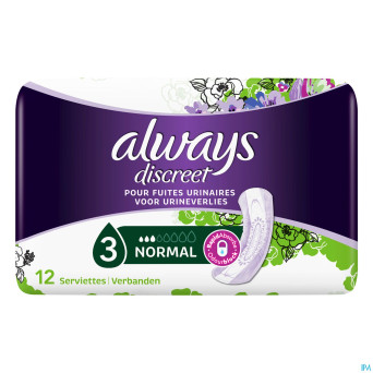 Always discreet incontinence pad normal    12
