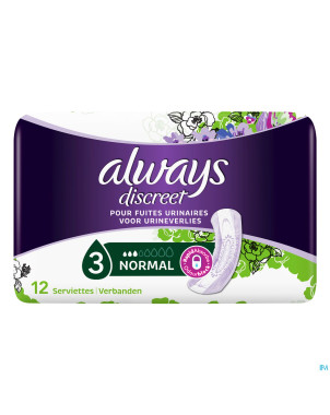 Always discreet incontinence pad normal    12