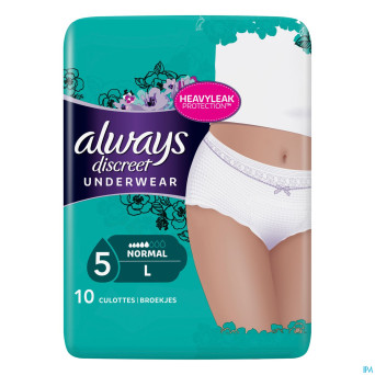 Always discreet incontinence pants l taille bas 10