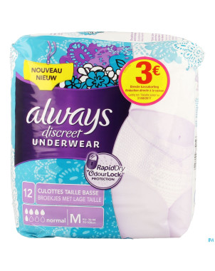 Always discreet incontinence pants m taille bas 12