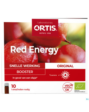 Ortis red energy bio alc    10x15ml