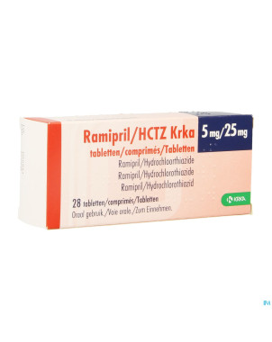 Ramipril hctz krka  5,0mg/25,0mg comp  28