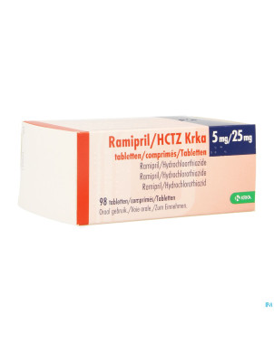 Ramipril hctz krka  5,0mg/25,0mg comp  98