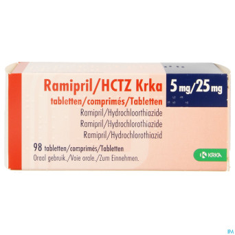 Ramipril hctz krka  5,0mg/25,0mg comp  98