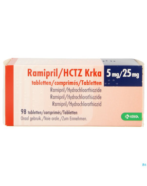 Ramipril hctz krka  5,0mg/25,0mg comp  98
