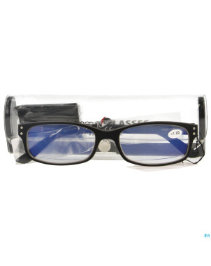 Pharmaglasses visionblue pc01 lun.lect.+1.00 black