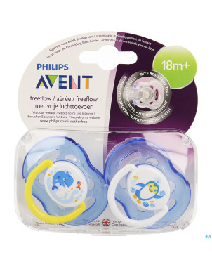 Philips avent sucette fash. 18m+ animal bleu/rose
