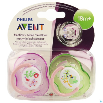 Philips avent sucette fash. 18m+ animal bleu/rose