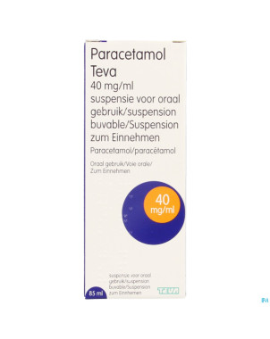 Paracetamol teva 40mg/ml susp buvable  85ml