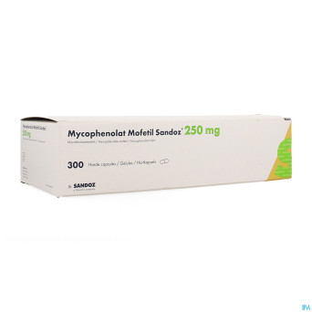 Mycophenolat mofetil sandoz 250mg caps dur 300