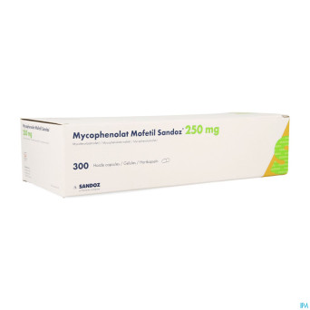 Mycophenolat mofetil sandoz 250mg caps dur 300