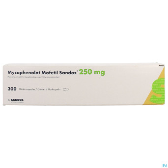 Mycophenolat mofetil sandoz 250mg caps dur 300