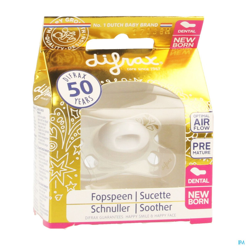 Difrax sucette -2/+2m dental or