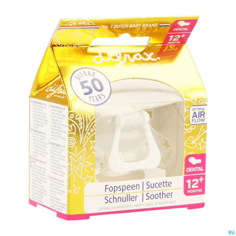 Difrax sucette 12m+ dental or