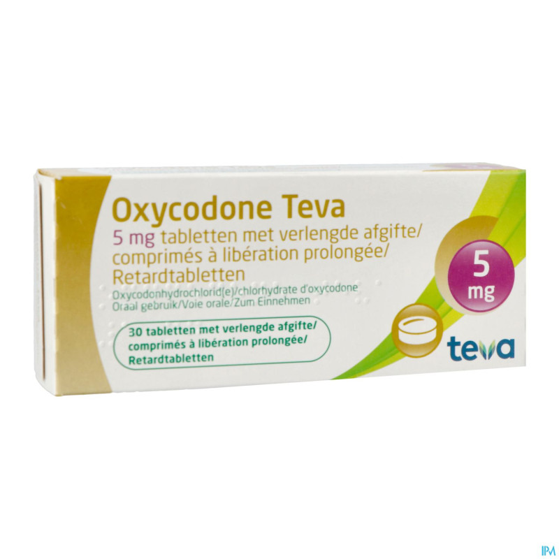 Oxycodone teva  5mg liber.prolongee comp  30