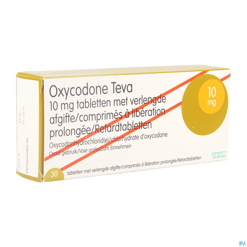 Oxycodone teva 10mg liber.prolongee comp  30