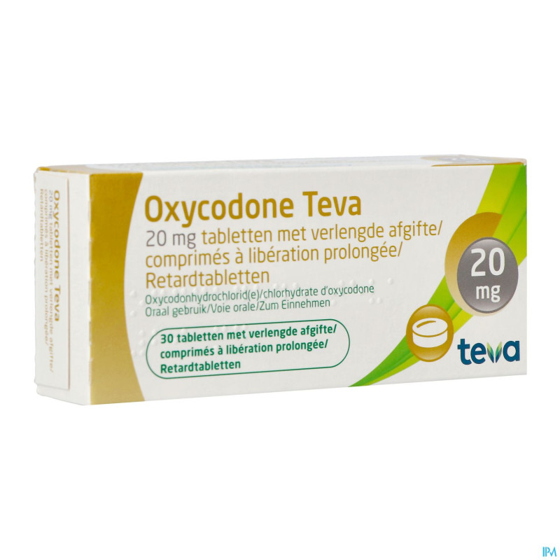 Oxycodone teva 20mg liber.prolongee comp  30