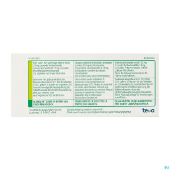 Oxycodone teva 20mg liber.prolongee comp  30