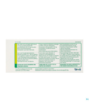 Oxycodone teva 20mg liber.prolongee comp  30