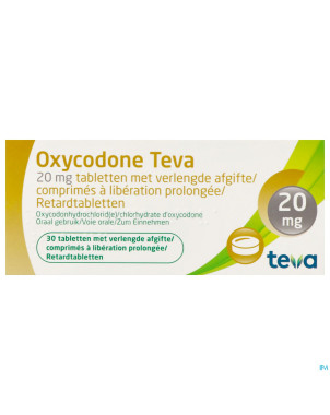 Oxycodone teva 20mg liber.prolongee comp  30