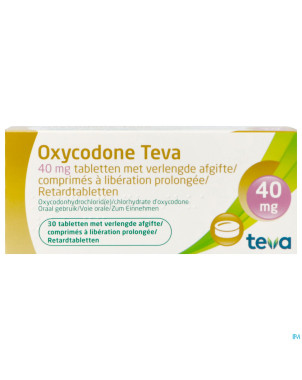 Oxycodone teva 40mg liber.prolongee comp  30