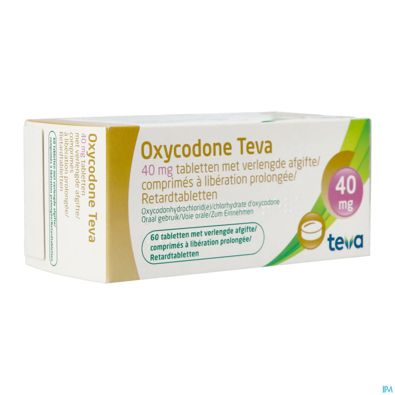 Oxycodone teva 40mg liber.prolongee comp  60