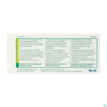 Oxycodone teva 40mg liber.prolongee comp  60