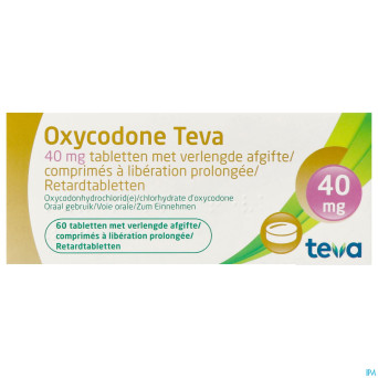 Oxycodone teva 40mg liber.prolongee comp  60