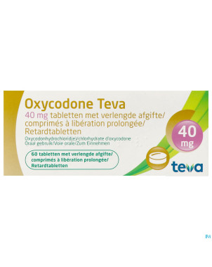 Oxycodone teva 40mg liber.prolongee comp  60