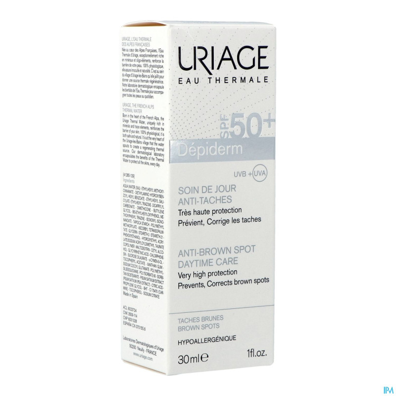 Uriage depiderm ip50+ soin jour a/tache brune 30ml
