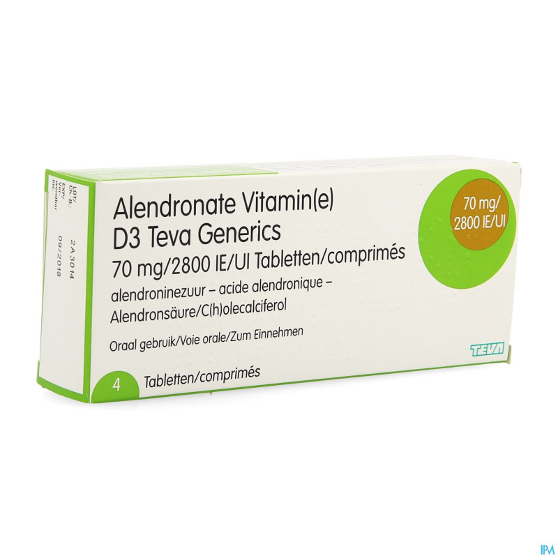 Alendronate vit d3 teva generics 70mg/2800ui  4