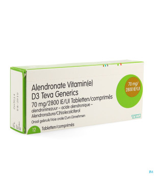 Alendronate vit d3 teva generics 70mg/2800ui 12