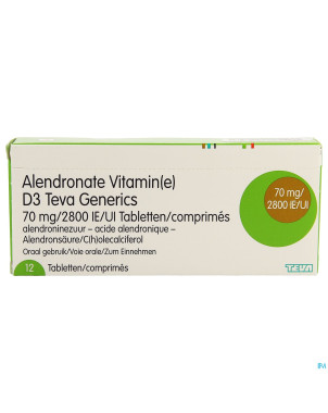 Alendronate vit d3 teva generics 70mg/2800ui 12