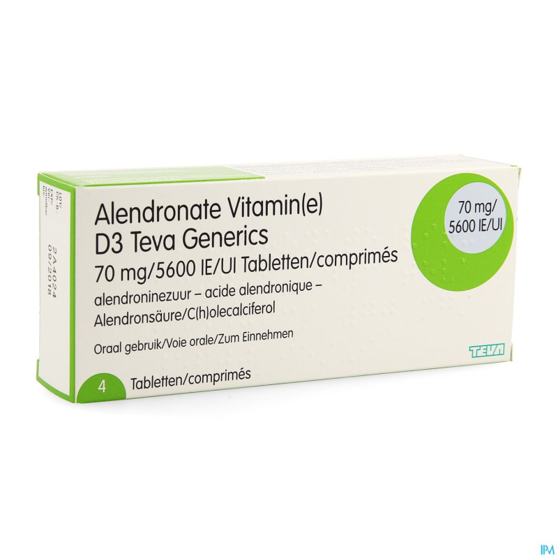 Alendronate vit d3 teva generics 70mg/5600ui  4