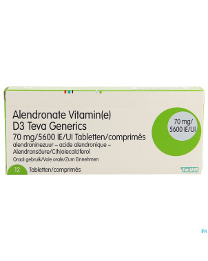 Alendronate vit d3 teva generics 70mg/5600ui 12