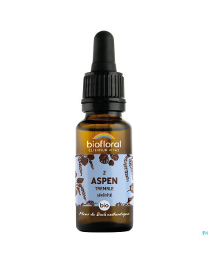 Biofloral fleurs de bach 02 aspen tremble bio 20ml