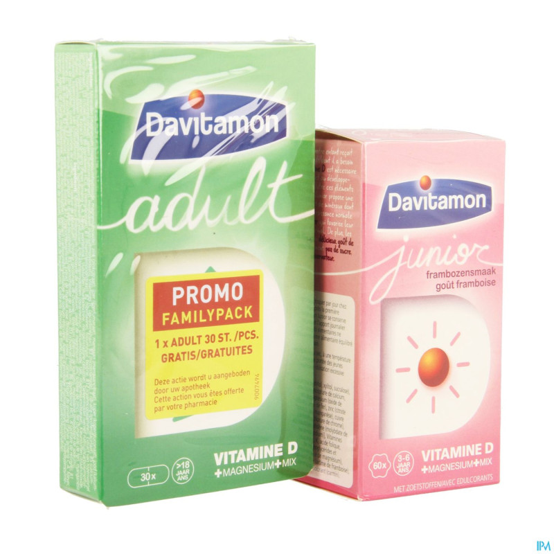 Davitamon junior framboise comp 60+adulte comp 30