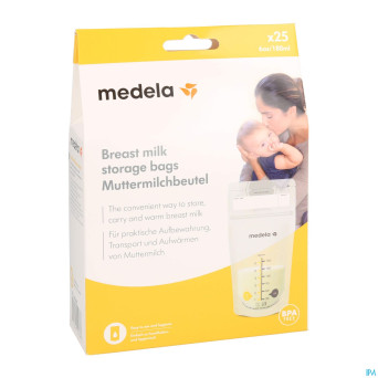 Medela sacs recueil lait maternel 180ml  25