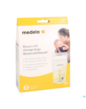 Medela sacs recueil lait maternel 180ml  25