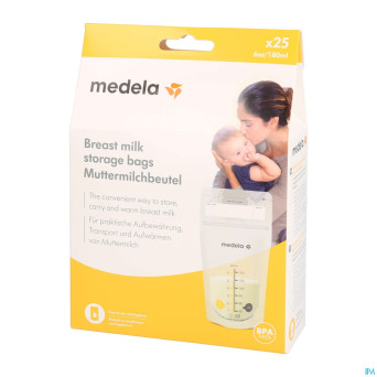 Medela sacs recueil lait maternel 180ml  25