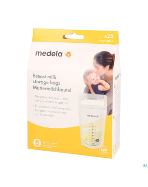 Medela sacs recueil lait maternel 180ml  25