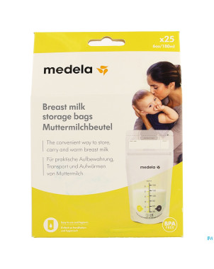 Medela sacs recueil lait maternel 180ml  25