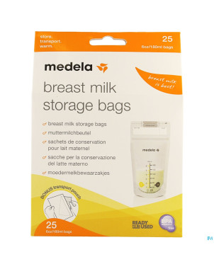 Medela sacs recueil lait maternel 180ml  25